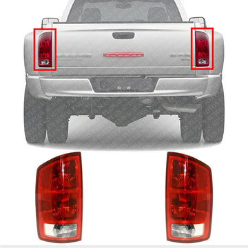 Set Of 2 Tail Light Assembly Left Driver & Right Passenger Side Direct Replacement Compatible With 2002-2006 Dodge Ram 1500 2500 3500 55077348AF-PFM 55077347AF-PFM