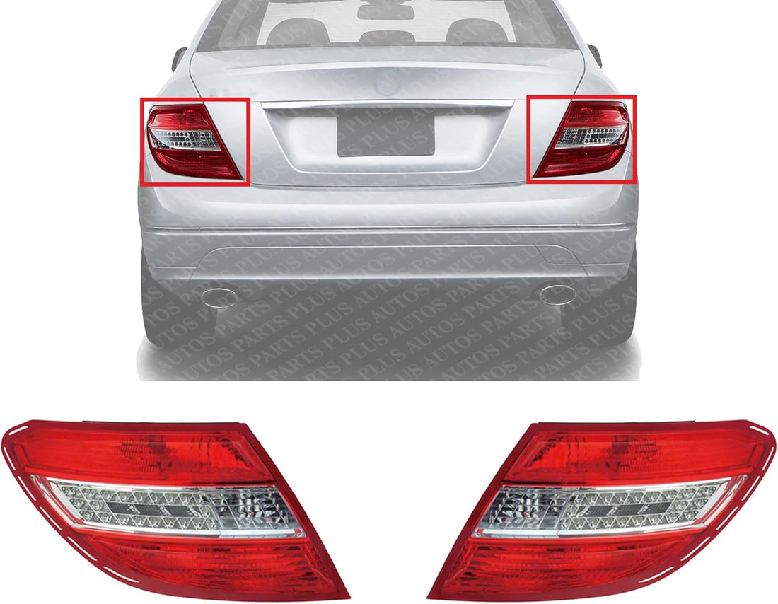 Set Of 2 Tail Light Assembly Right Passenger & Left Driver Side Direct Replacement Compatible With 2008-2011 Mercedes Benz C-Class MB2801128 MB2800128 2049069002 2049068902