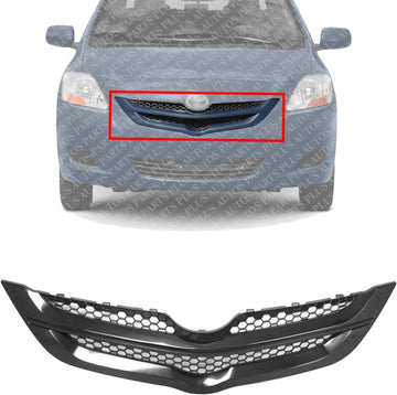 Front Upper Grille Textured Shell & Insert Direct Replacement Compatible With 2007-2008 Toyota Yaris TO1200294 5311152460C0