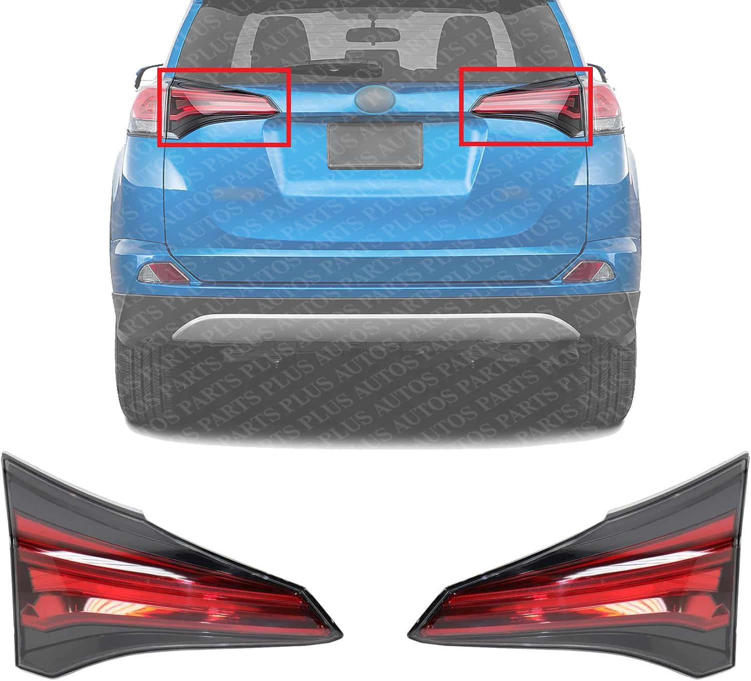 Set Of 2 Tail Light Inner Assembly Halogen Right Passenger & Left Driver Side Direct Replacement Compatible With 2016-2018 Toyota RAV4 TO2803133 TO2802133 815800R031 815900R031