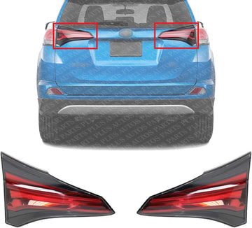 Set Of 2 Tail Light Inner Assembly Halogen Right Passenger & Left Driver Side Direct Replacement Compatible With 2016-2018 Toyota RAV4 TO2803133 TO2802133 815800R031 815900R031