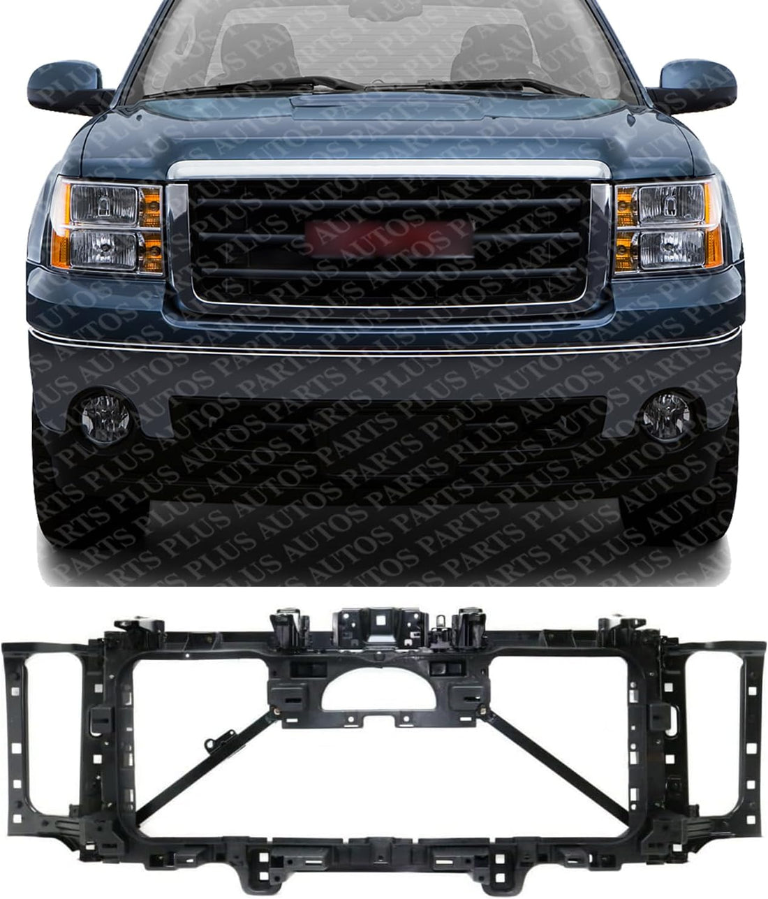 Front Header Panel Direct Replacement Compatible With 2014-2018 GMC Sierra / 2015-2019 2500HD 3500HD GM1220173 84265518