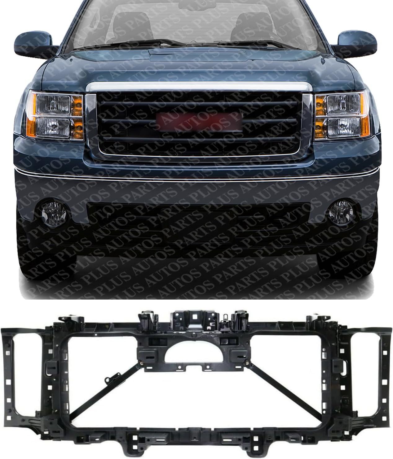 Front Header Panel Direct Replacement Compatible With 2014-2018 GMC Sierra / 2015-2019 2500HD 3500HD GM1220173 84265518