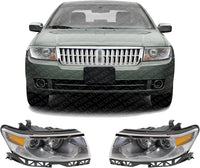 Set Of 2 Front Head Light Assembly Left Driver & Right Passenger Side Direct Replacement Compatible With 2006 Lincoln Zephyr / 2007-2009 MKZ FO2502234 FO2503234 6H6Z13008DC