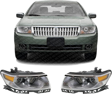 Set Of 2 Front Head Light Assembly Left Driver & Right Passenger Side Direct Replacement Compatible With 2006 Lincoln Zephyr / 2007-2009 MKZ FO2502234 FO2503234 6H6Z13008DC