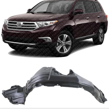 Front Fender Liner Vacuum Form Left Driver Side Without Towing Package Direct Replacement Compatible With 2011-2013 Toyota Highlander TO1248172 538060E070