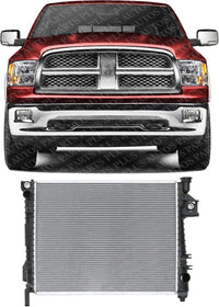 Front Radiator Aluminum Core Direct Replacement Compatible With 2004-2009 Dodge Ram Full Size Pickup CH3010302 55056682AB