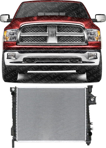 Front Radiator Aluminum Core Direct Replacement Compatible With 2004-2009 Dodge Ram Full Size Pickup CH3010302 55056682AB