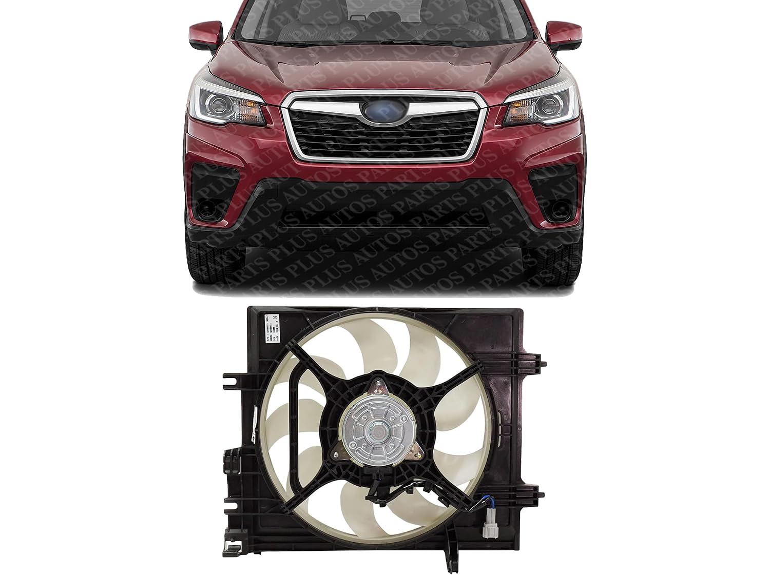Front Radiator Fan Assembly Plastic Direct Replacement Compatible with 2019-2021 Subaru Forester SU3115137 45131FL000 45122SJ000 45121FJ000