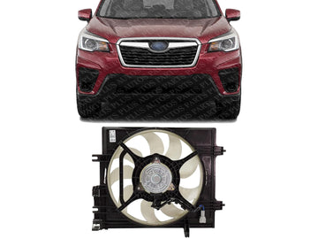 Front Radiator Fan Assembly Plastic Direct Replacement Compatible with 2019-2021 Subaru Forester SU3115137 45131FL000 45122SJ000 45121FJ000