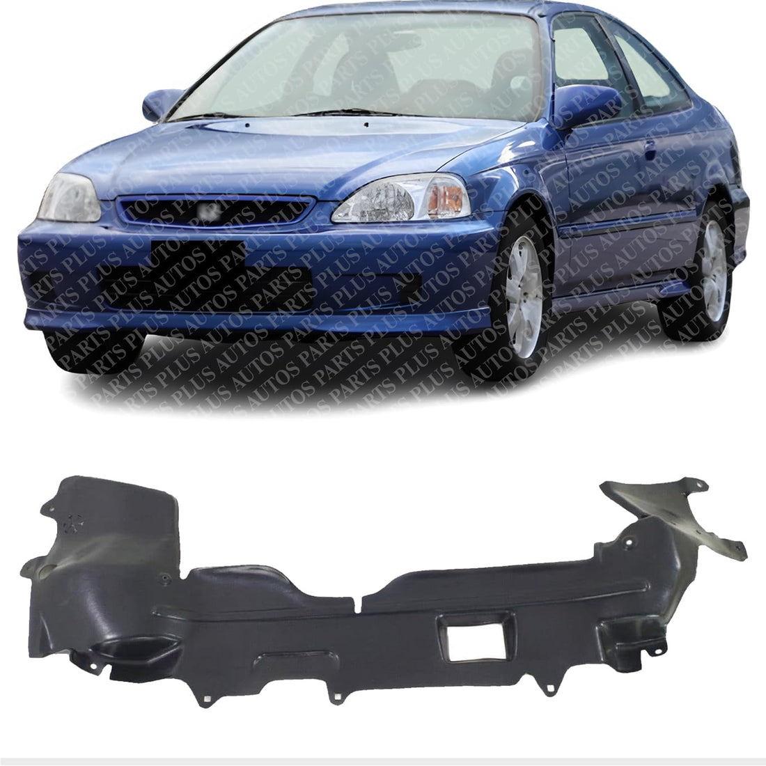 Front Engine Splash Shield Under Cover Assembly Direct Replacement Compatible with 1992-2000 Honda Civic / 1993-1997 Del Sol HO1228143 74110SR3A01
