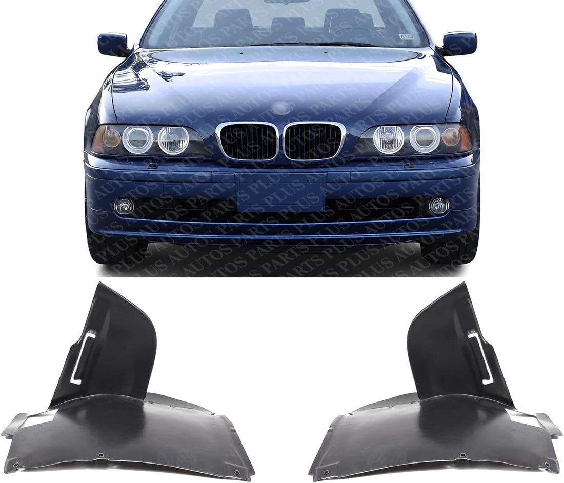 Set of 2 Front Engine Splash Shield Under Cover Plastic Left Driver & Right Passenger Side Direct Replacement Compatible with 2001-2003 BMW 5-Series BM1228104 BM1228103