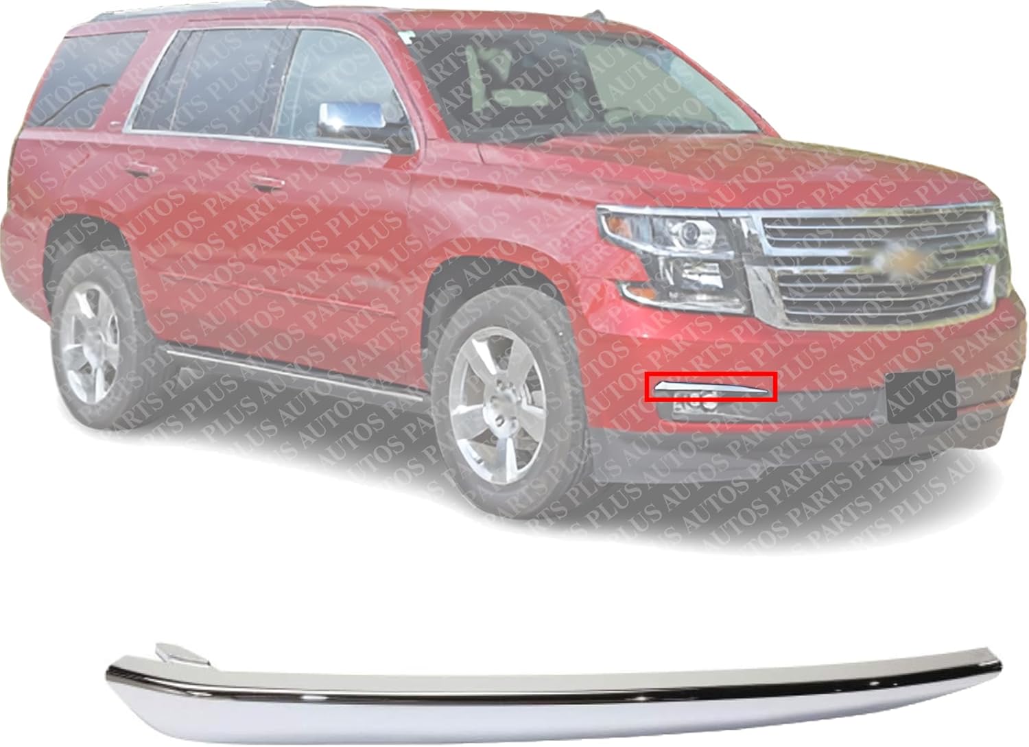 Front Bumper Lower Outer Trim Molding Right Passenger Side Direct Replacement Compatible With 2015-2020 Chevrolet Suburban/Tahoe GM1047106 22936485