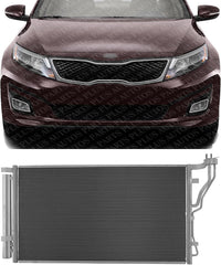 Front A/C Condenser Aluminum Core Direct Replacement Compatible With 2011-2013 Hyundai Sonata / 2011-2015 Kia Optima / 2012-2014 Hyundai Azera HY3030143 976063R000 976063R001