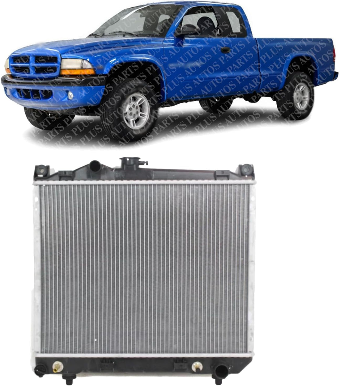 Front Radiator Aluminum Core Direct Replacement Compatible With 1988-1991 Dodge Dakota CH3010132 4874198