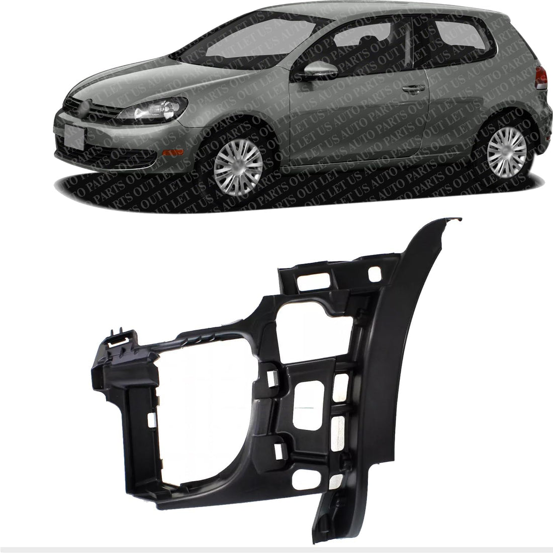 Front Bumper Bracket Support Cover Left Driver Side Direct Replacement Compatible With 2010-2014 Volkswagen GTI VW1042104 5K0807261