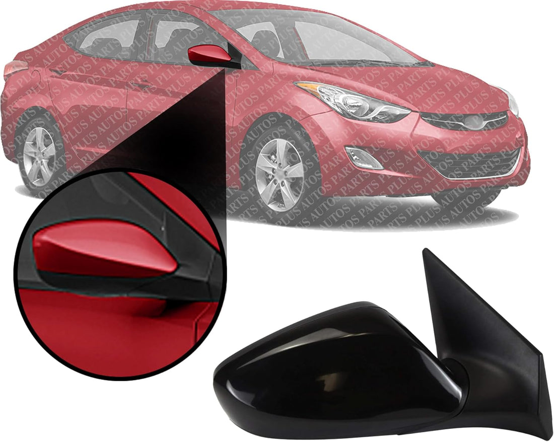 Front Power Mirror Manual Folding Heated Primed Right Passenger Side Direct Replacement Compatible With 2011-2013 Hyundai Elantra HY1321179 876203Y100