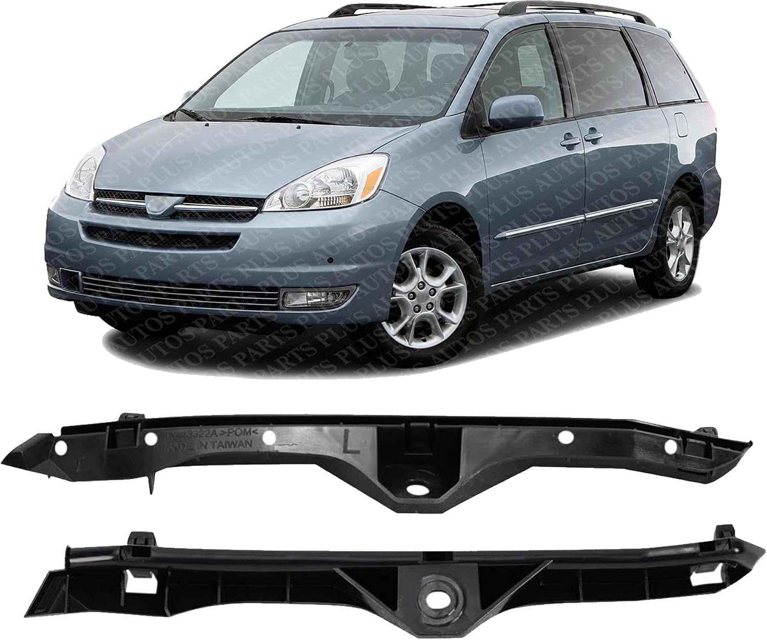 Set Of 2 Front Bumper Retainer Plastic Left Driver & Right Passenger Side Direct Replacement Compatible With 2004-2010 Toyota Sienna TO1043112 TO1042112 52115AE010 52116AE010