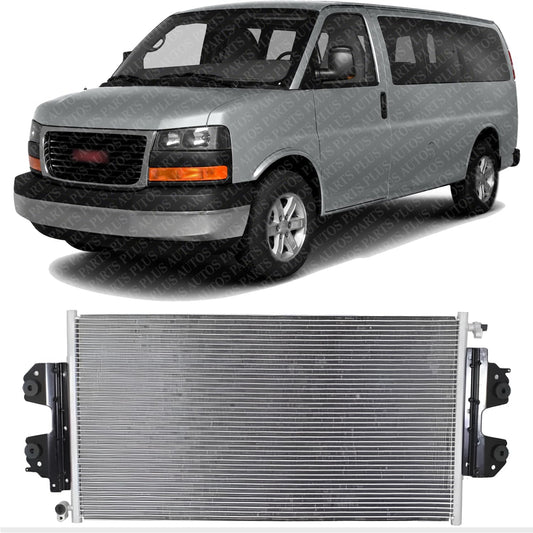 AUTOS PARTS PLUS Front AC Condenser Aluminum Core Direct Replacement Compatible With 2003-2023 Chevrolet Express/GMC Savana 1500 2500 3500 GM3030250 23469929