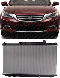 Front Radiator Aluminum Core Direct Replacement Compatible With 2013-2017 Honda Accord / 2015-2020 Acura TLX HO3010234 190105A2A01