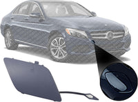 Front Bumper Tow Hook Cover Primed Right Passenger Side Direct Replacement Compatible With 2012-2015 Mercedes Benz C-Class MB1029109 20488505269999 204885052664999