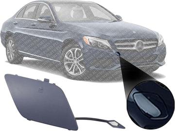 Front Bumper Tow Hook Cover Primed Right Passenger Side Direct Replacement Compatible With 2012-2015 Mercedes Benz C-Class MB1029109 20488505269999 204885052664999