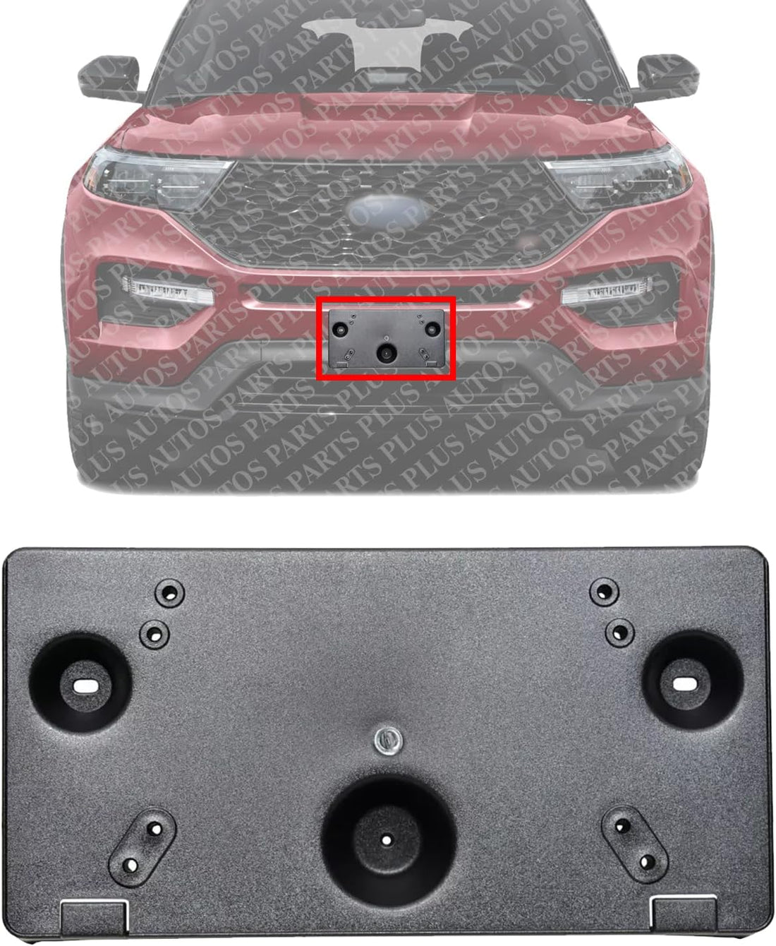 Front License Plate Direct Replacement Compatible with 2020-2023 Ford Explorer FO1068182 LB5Z17A385AA
