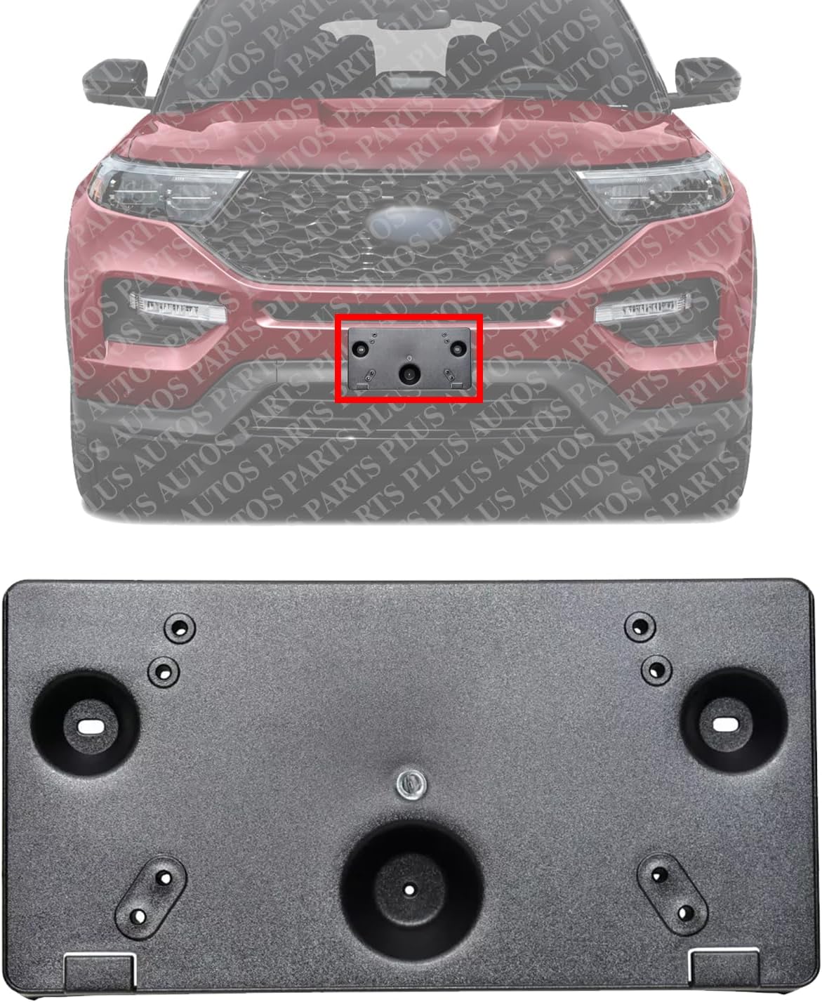 Front License Plate Direct Replacement Compatible with 2020-2023 Ford Explorer FO1068182 LB5Z17A385AA