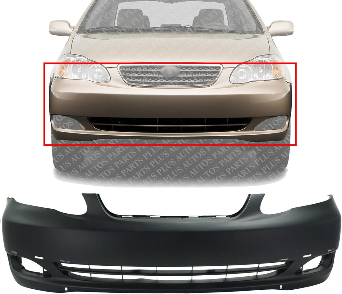 AUTOS PARTS PLUS Front Bumper Cover Primed Direct Replacement Compatible With 2005-2008 Toyota Corolla TO1000298 5211902947 521190Z939