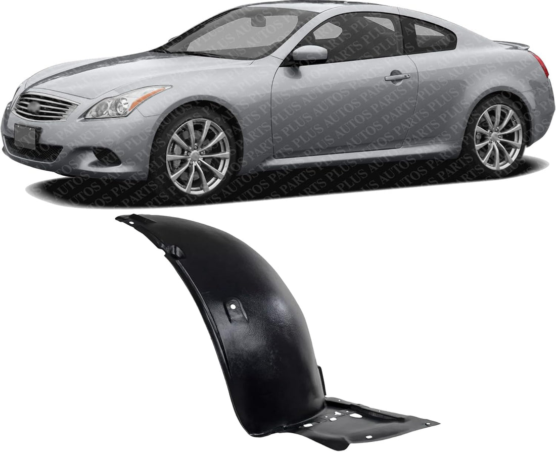 Front Section Fender Liner Left Driver Side Direct Replacement Compatible With 2008-2013 Infiniti G37 / 2014-2015 Q60 IN1248112 63845JL03A