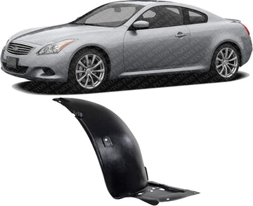 Front Section Fender Liner Left Driver Side Direct Replacement Compatible With 2008-2013 Infiniti G37 / 2014-2015 Q60 IN1248112 63845JL03A