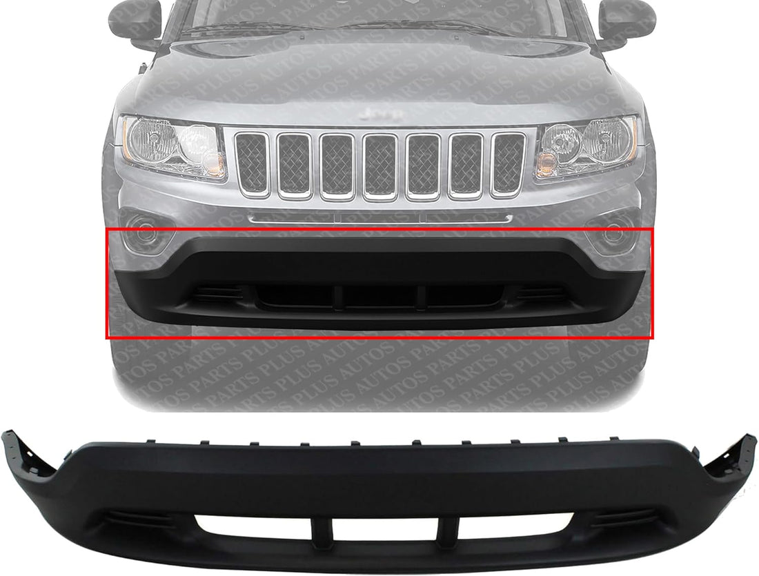 Front Bumper Lower Cover Textured Without Tow Hook Holes Direct Replacement Compatible With 2011-2017 Jeep Compass CH1015106 68109863AA