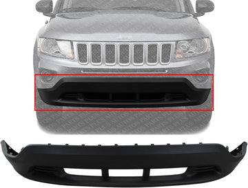 Front Bumper Lower Cover Textured Without Tow Hook Holes Direct Replacement Compatible With 2011-2017 Jeep Compass CH1015106 68109863AA