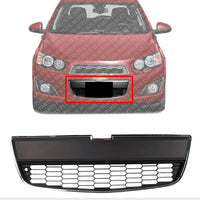 Front Bumper Lower Grille Chrome Shell Black Insert Direct Replacement Compatible With 2012-2016 Chevrolet Sonic GM1036139 95227395