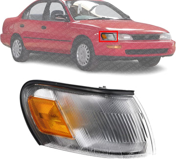 Front Corner Light Assembly Right Passenger Side Direct Replacement Compatible With 1993-1997 Toyota Corolla TO2551106 8161012600