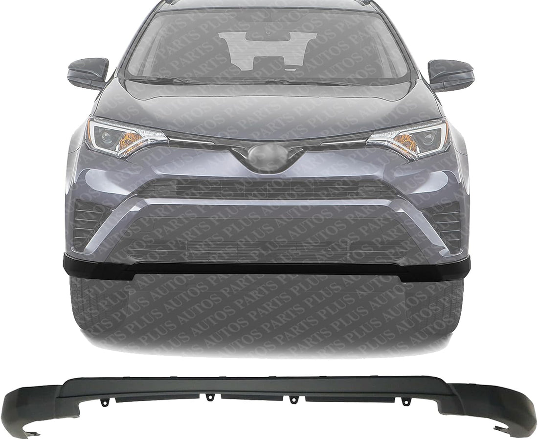Front Bumper Lower Valance Textured Plastic Direct Replacement Compatible With 2016-2018 Toyota RAV4 TO1095207 524110R060