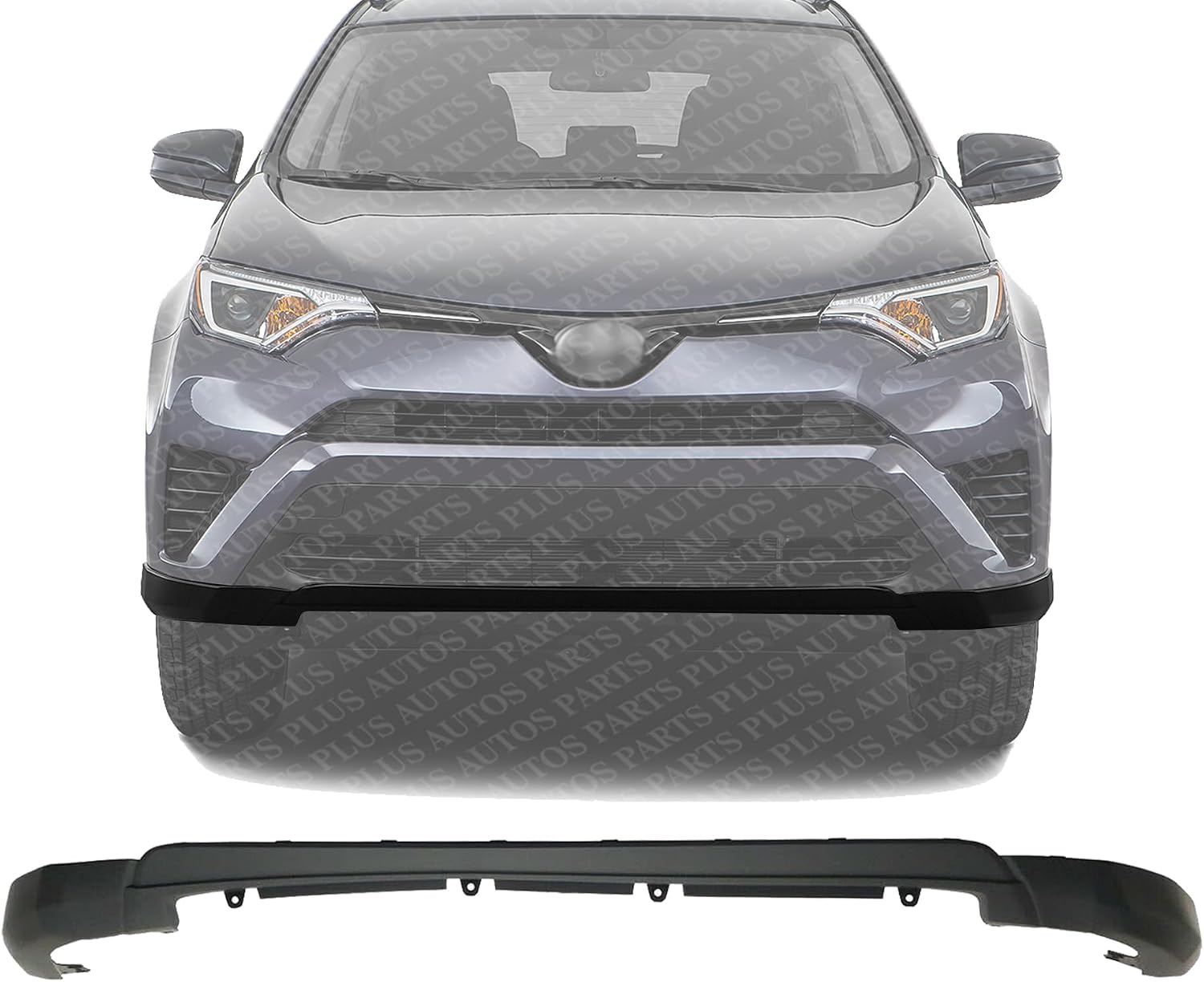 Front Bumper Lower Valance Textured Plastic Direct Replacement Compatible With 2016-2018 Toyota RAV4 TO1095207 524110R060