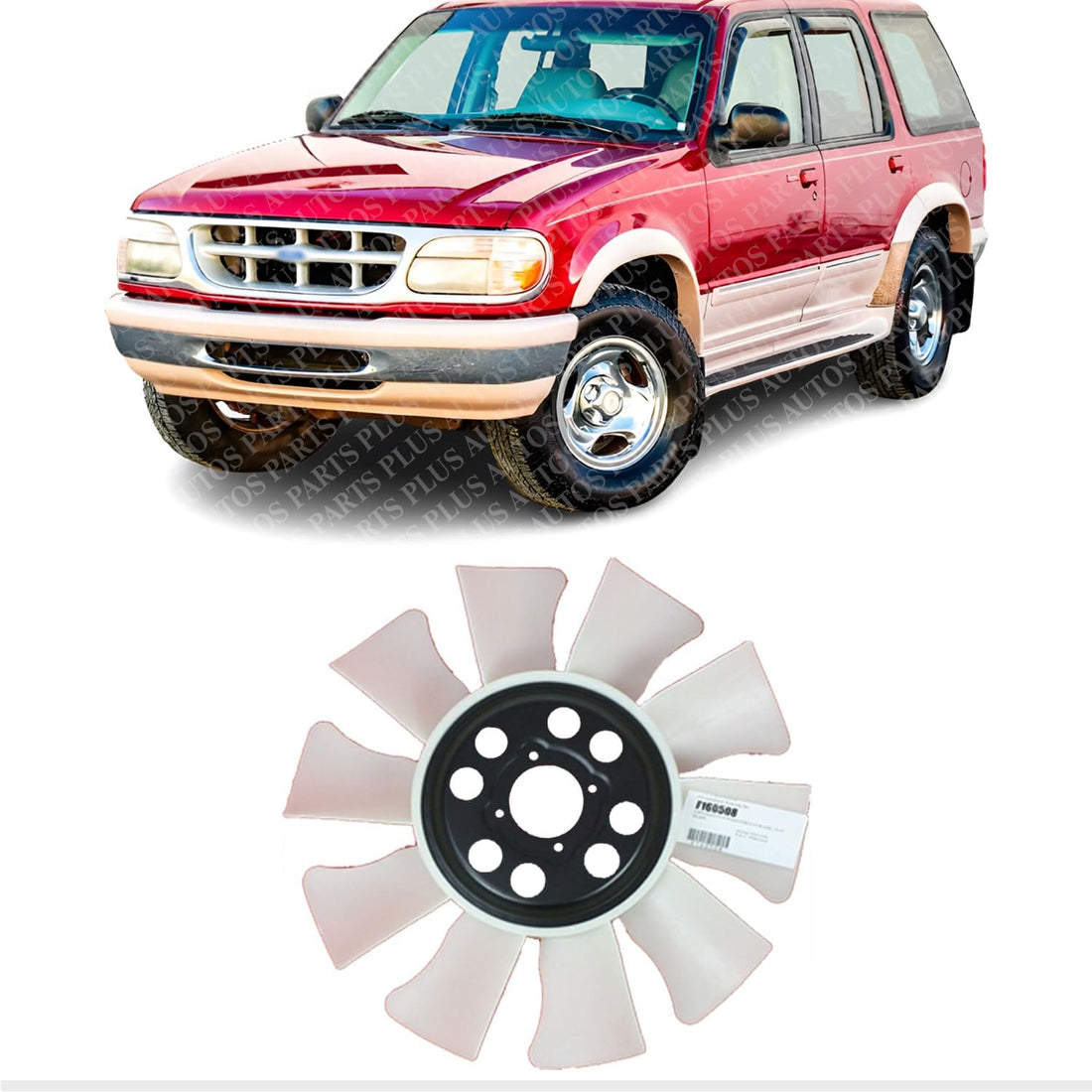 Front Radiator Cooling Fan Blade Direct Replacement Compatible With 1995-2001 Ford Explorer FO3112106 F77Z8600DB