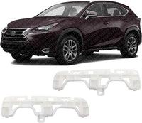 Set Of 2 Front Bumper Side Bracket Plastic Left Driver & Right Passenger Side Direct Replacement Compatible With 2015-2017 Lexus NX200t / NX300h LX1043114 LX1042114