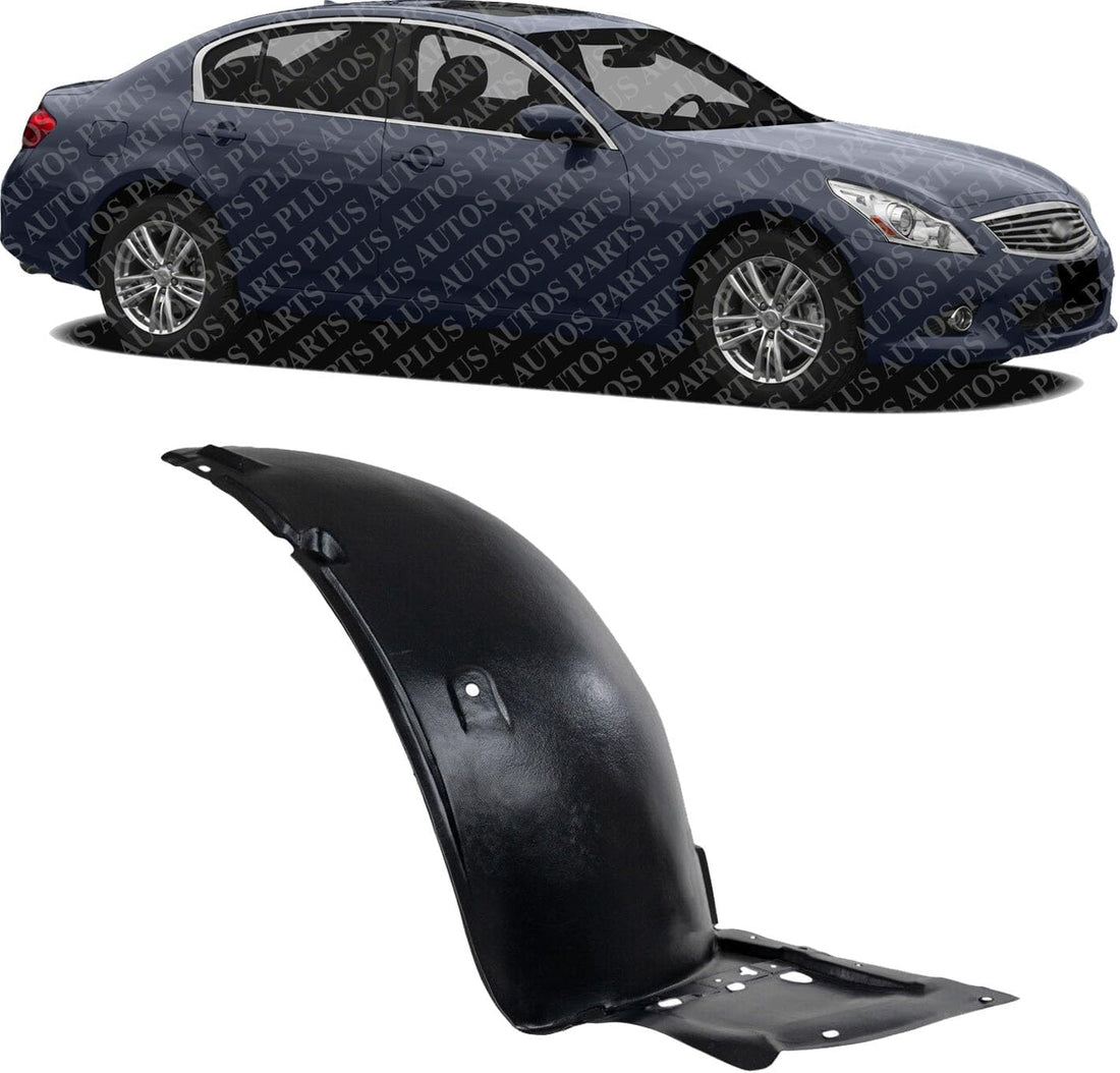 Front Fender Liner Rear Section Right Passenger Side Direct Replacement Compatible With 2008-2013 Infiniti G37 / 2014-2015 Q60 IN1249113 63842JL00A