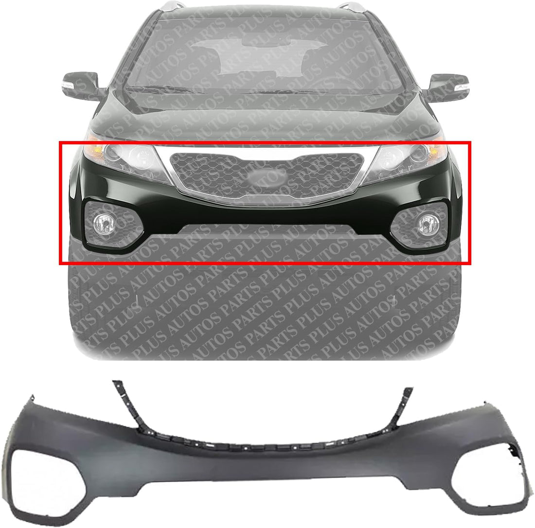 Front Bumper Upper Cover Primed Direct Replacement Compatible With 2011-2013 Kia Sorento KI1000149 865111U000