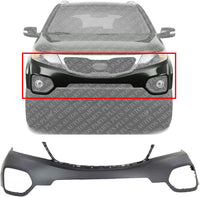 Front Bumper Upper Cover Primed Direct Replacement Compatible With 2011-2013 Kia Sorento KI1000149 865111U000