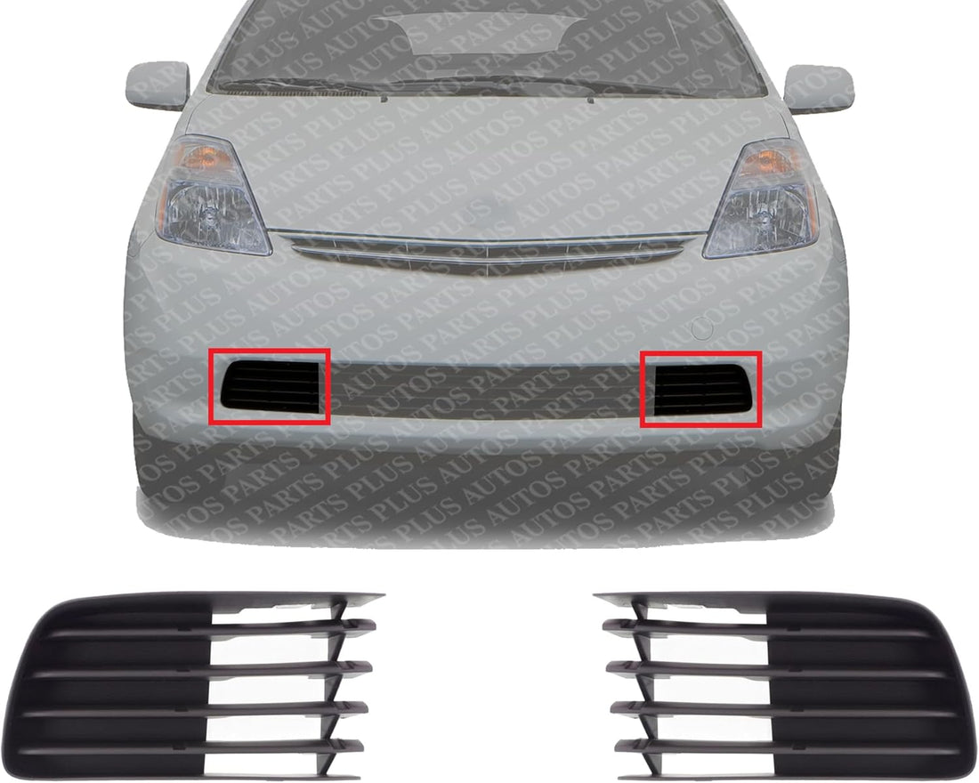 Set Of 2 Front Fog Light Cover Primed Right Passenger & Left Driver Side Without Hole Direct Replacement Compatible With 2004-2009 Toyota Prius TO1039119 TO1038119 5311247020