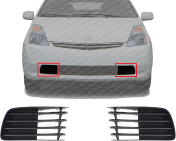 Set Of 2 Front Fog Light Cover Primed Right Passenger & Left Driver Side Without Hole Direct Replacement Compatible With 2004-2009 Toyota Prius TO1039119 TO1038119 5311247020