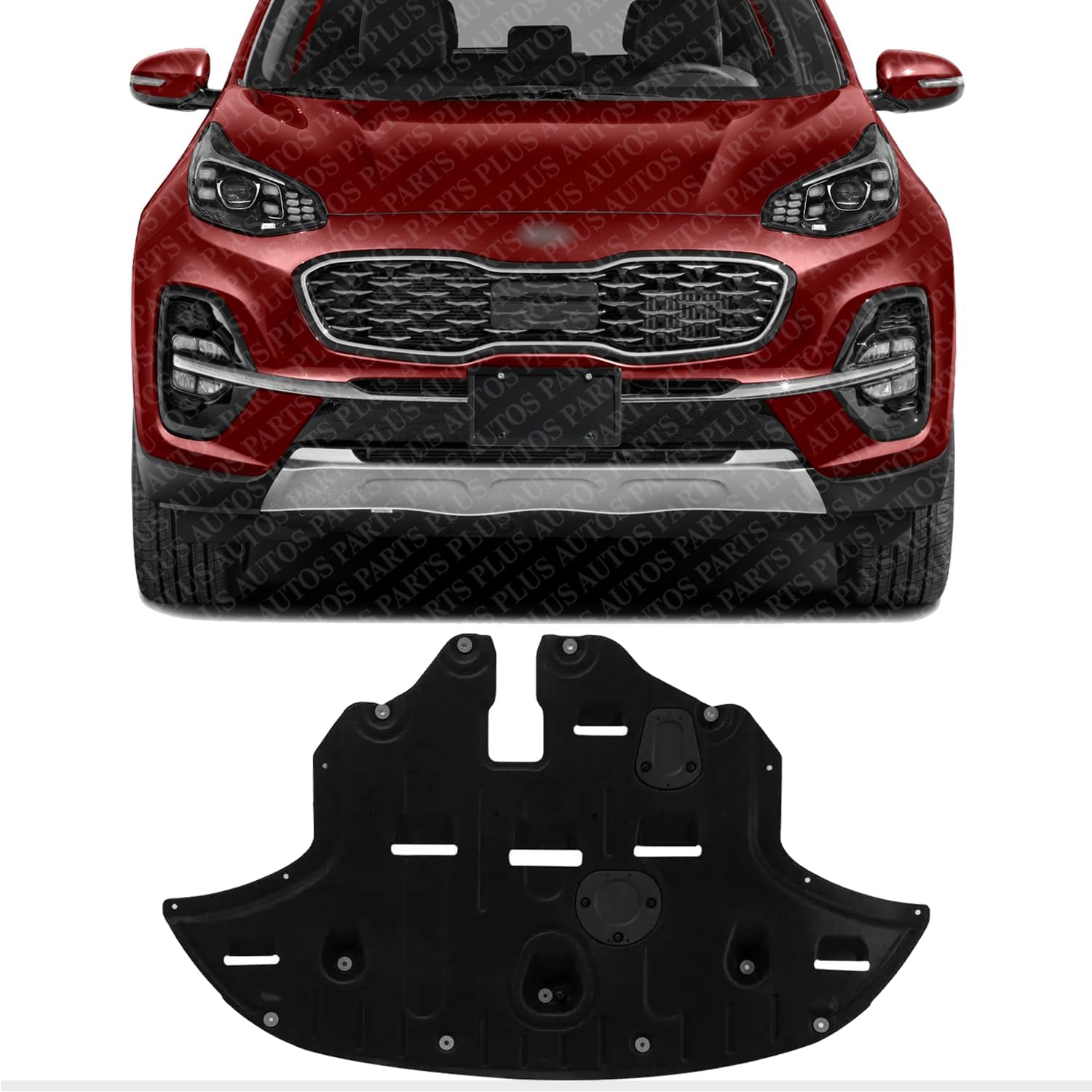 Front Engine Splash Shield Assembly Direct Replacement Compatible with 2020-2022 Kia Sportage KI1228172 29110D9650
