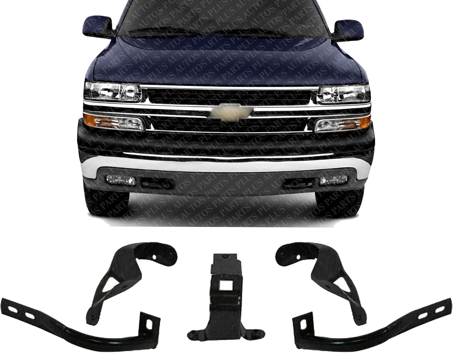 Set Of 5 Front Bumper Bracket Left Driver & Right Passenger Side Direct Replacement Compatible With Chevrolet Silverado 1500 / GMC Sierra 1999-02 / Tahoe/Suburban 2000-2006