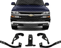 Set Of 5 Front Bumper Bracket Left Driver & Right Passenger Side Direct Replacement Compatible With Chevrolet Silverado 1500 / GMC Sierra 1999-02 / Tahoe/Suburban 2000-2006