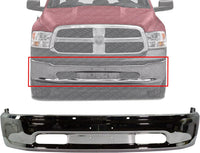 Front Bumper Chrome Without Fog Light Holes Direct Replacement Compatible With 2013-2023 Ram 1500 Pickup CH1002397 68160855AC