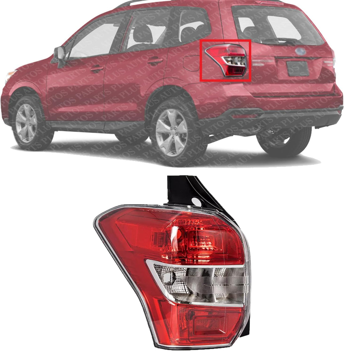 AUTOS PARTS PLUS Tail Light Left Driver Side Direct Replacement Compatible With 2014-2016 Subaru Forester SU2818105 84912SG051