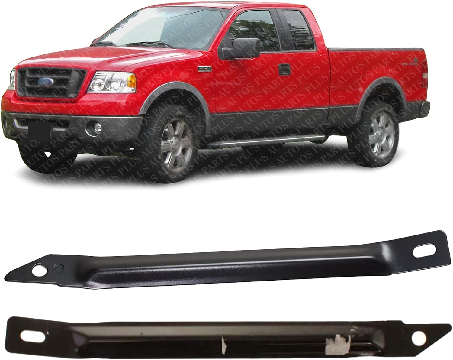 Set Of 2 Front Bumper Mounting Brace Bracket Steel Left Driver & Right Passenger Side Direct Replacement Compatible With 1999-2004 Ford F-Series FO1066137 FO1067137 XL3Z17752AA
